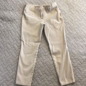 Chico's So Slimming Skinny Jeans Stretch Waist Beige Sz 00
